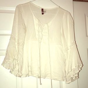 White Flowy Summer Shirt